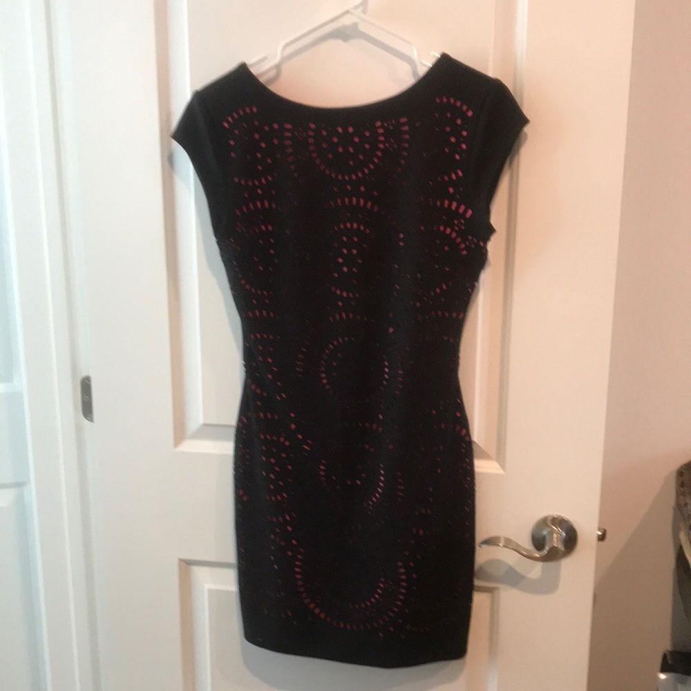 Dex Silhouette Black Laser Cut Dress